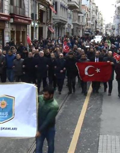 İstiklal Caddesinde Kayserideki  terör saldırısına protesto
