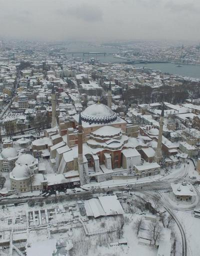 Havadan fotoğraflarla İstanbulda kar