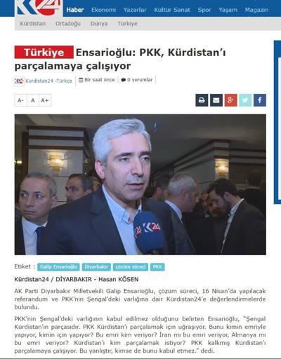 AK Partili Ensarioğlu: PKK, Kürdistanı parçalamaya çalışıyor
