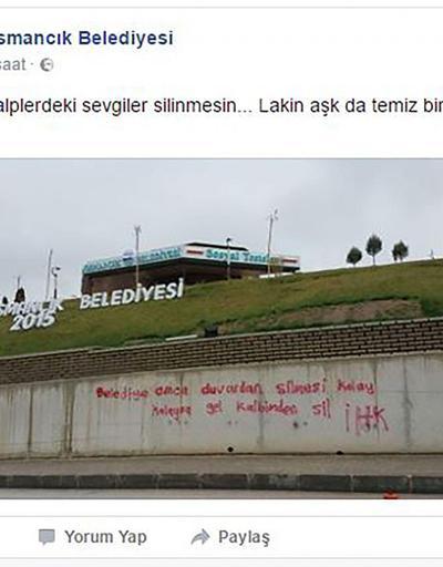 Belediyeden duvar yazısına yanıt: Aşk da temiz bir dünya ister