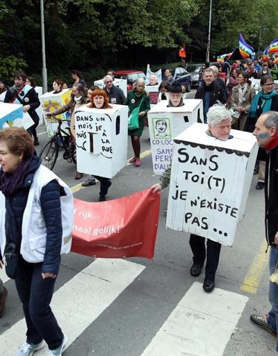 Brüksel’de hükümet karşıtı protesto gösterisi