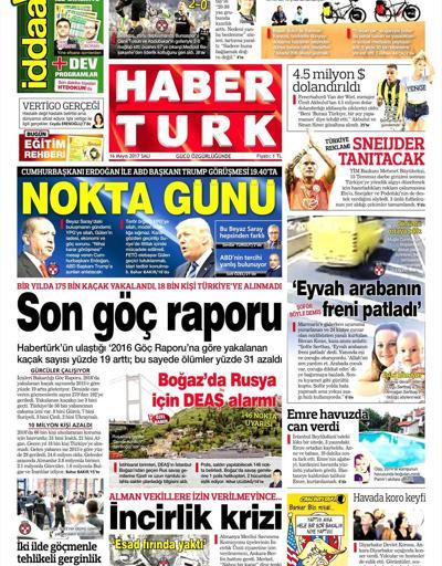 16 Mayıs 2017 - Gazetelerin manşetleri