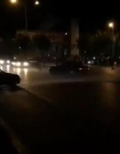 Ankarada magandalar trafiği kesip drift yaptı