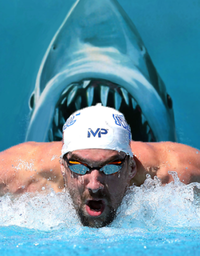Michael Phelpsin tek rakibi köpek balığı