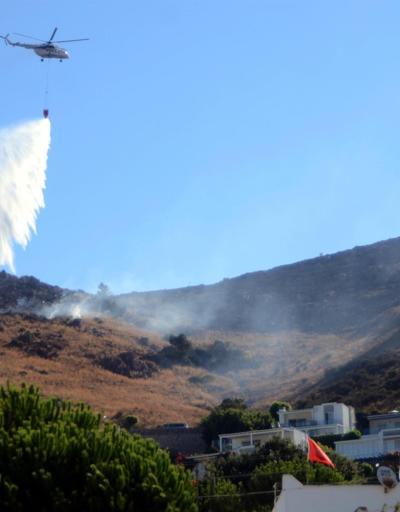 Bodrumda yangın paniği: Alevler evlerin bahçesine ulaştı