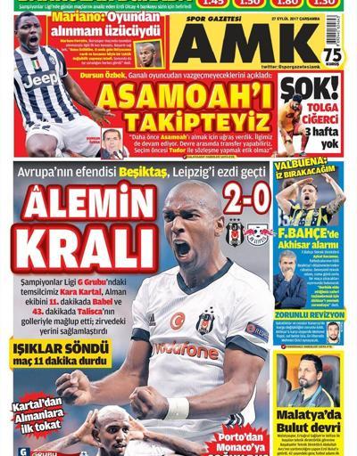 Beşiktaş-Leipzig maçı manşetleri