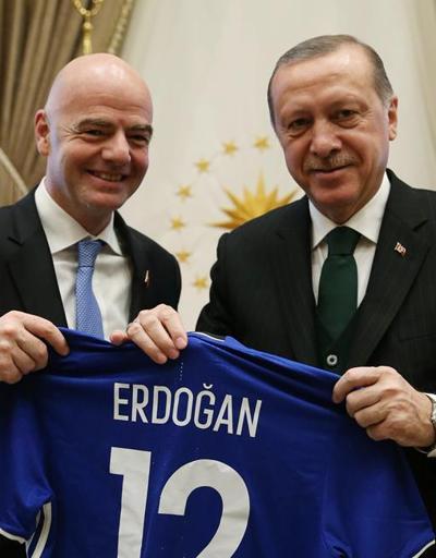 Cumhurbaşkanı Erdoğan ile FIFA Başkanı Infantino bir araya geldi
