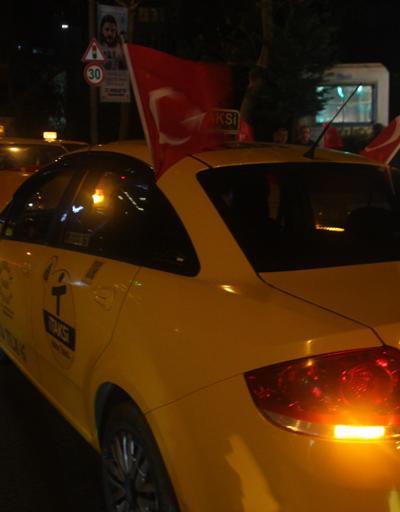 İstanbullu taksicilerden ABD Başkonsolosluğu önünde protesto