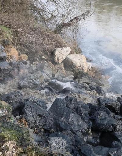Kimyasal atıklar Sakarya Nehrini siyaha boyadı