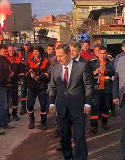Zonguldakta kadroya alınan taşeron işçiler kutlama yaptı