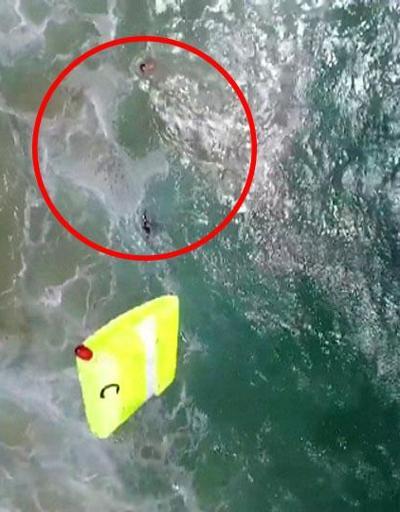 Denizde mahsur kalan sörfçülerin hayatını drone kurtardı