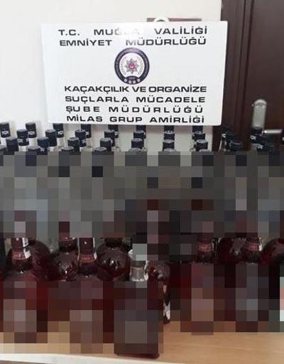 Milasta 68 şişe kaçak viski ele geçirildi