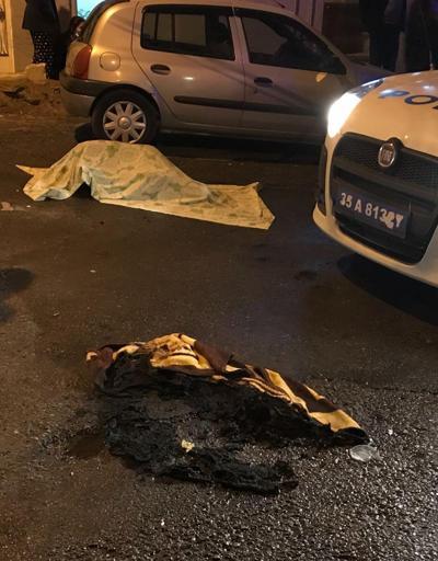 İzmirde sokak ortasında bir kadın yanarak can verdi