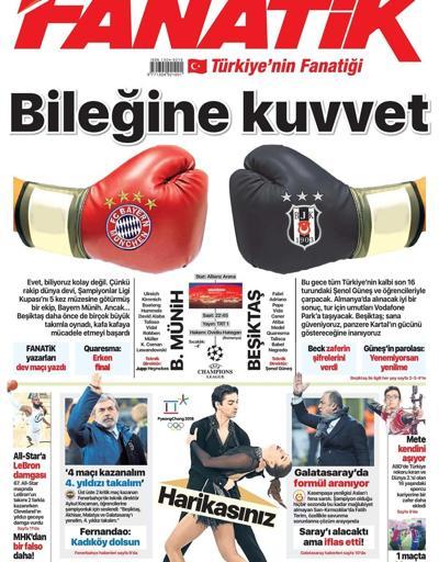 Bayern Münih-Beşiktaş maçı gazete manşetlerinde