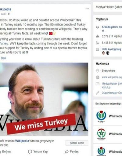 Wikipediadan Türkiyeyi özledik kampanyası