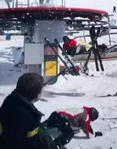 Gürcistanda facia: Telesiyej kayakçıları fırlattı