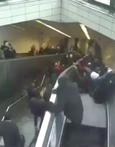 İşte metrodaki yürüyen merdivenin çökme anı görüntüleri