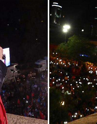 Erdoğan ve Yıldırımdan balkon konuşması
