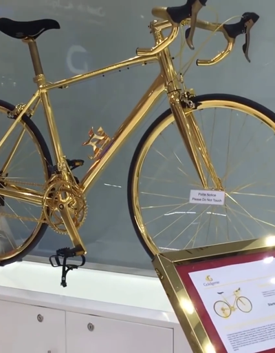 Dünyanın en pahalı bisikleti altın kaplama Goldgenie
