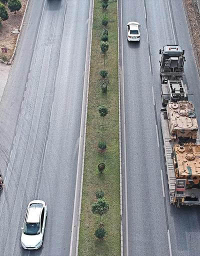 Tank yüklü askeri konvoy Hatayda