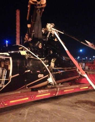 Bostancı’da düşen helikopterin enkazı denizden çıkarıldı