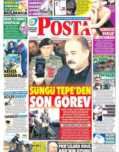 13 Kasım 2018 - Gazetelerin birinci sayfaları