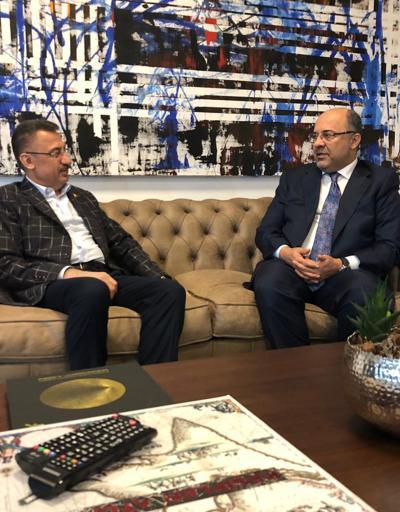 Cumhurbaşkanı Yardımcısı Fuat Oktaydan Demirören Medya CEOsu Mehmet Soysala ziyaret