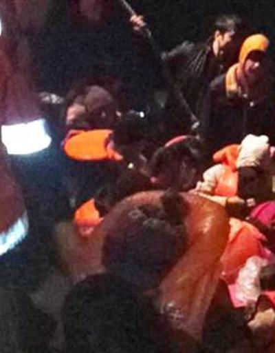 Enezde botları batma tehlikesi geçiren 43 kaçak göçmen kurtarıldı