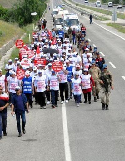Boludan Ankaraya yürüyen işçiler, Kahramankazana ulaştı