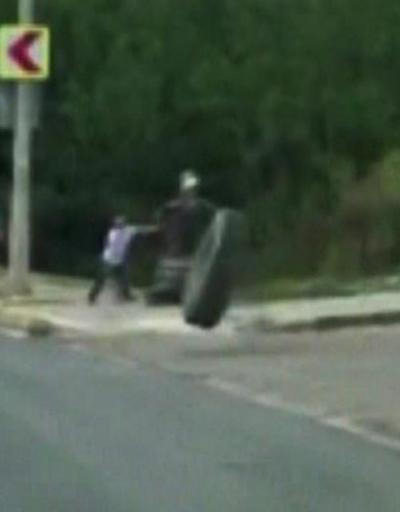 Arnavutköyde feci olay: Fırlayan tekerlek çocuğa çarptı