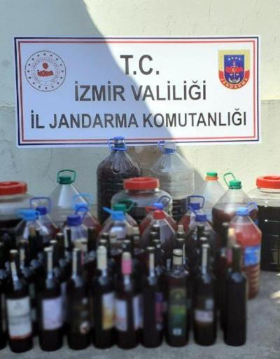 İzmirde, 163 litre sahte şarap ele geçirildi