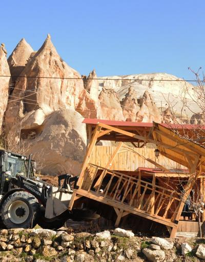 Kapadokyadaki 157 kaçak yapı yıkıldı