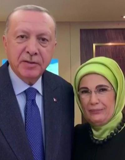 Erdoğan çiftinden görüntülü mesaj