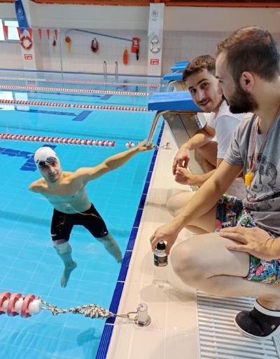 Kente yüzme havuzu geldi, engelli Rahmiye olimpiyat yolu açıldı