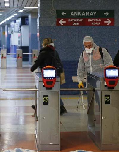 Başkentte metro ve Ankaray istasyonlarında virüs temizliği