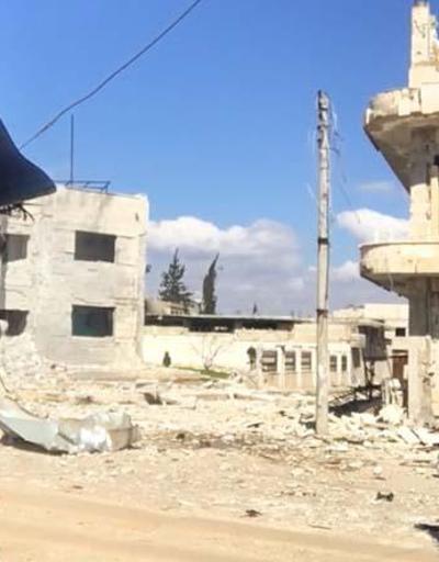 İdlibde Sermin kasabası bombalandı, DHA ekibi o anları görüntüledi