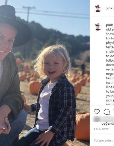 ABDli şarkıcı Pink, 3 yaşındaki oğluyla koronavirüse yakalandığını duyurdu