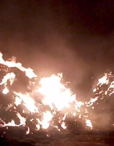 6 bin balya saman alev alev yandı | Video