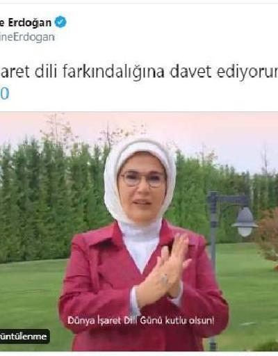 Son dakika.. Emine Erdoğandan, Dünya İşaret Dili Günü paylaşımı