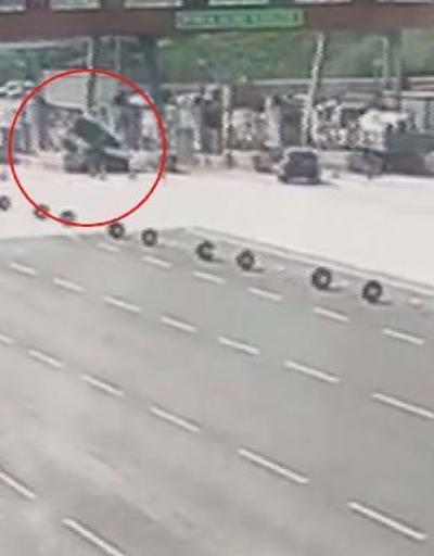 Cipin, beton bariyere çarptığı kaza kamerada | Video