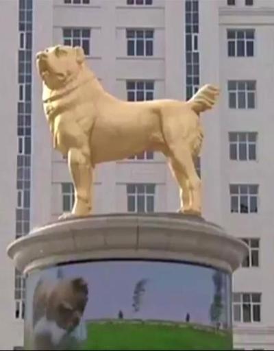 Devlet başkanı köpeğinin heykelini yaptırdı | Video
