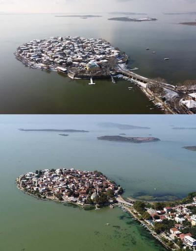 Türkiyenin Venediki Gölyazının yaz ve kış hali aynı karede