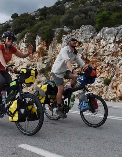 Fransız öğretmen çift bisiklet turuna Türkiyede başladı