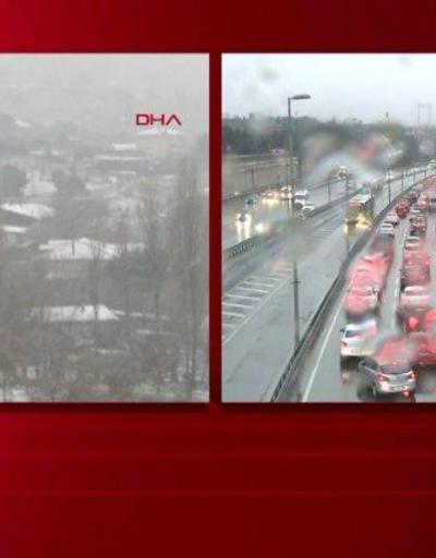 Son dakika: İstanbulda kar yağışı başladı... Trafik yoğunluğu artıyor