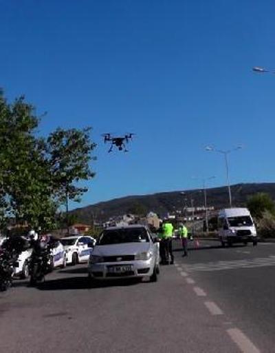 Muğlada, trafik ekiplerinden drone destekli denetim