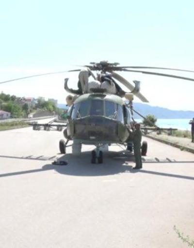 Azerbaycan helikopteri tamirin ardından Giresundan ayrıldı