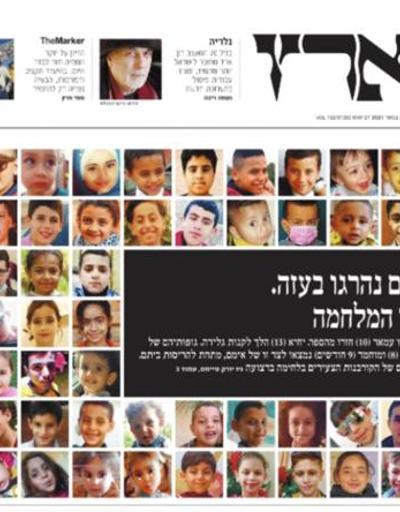 İsrailde Haaretz gazetesinden öldürülen Filistinli çocuklar manşeti