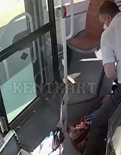 Otobüs şoförünün refleksi hasta kadını kurtardı
