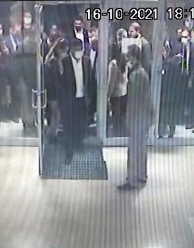 Davutoğlunun asansör kazası kamerada