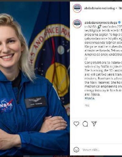ABD Konsolosluğu astronot adayı Deniz Burnhamı tebrik etti